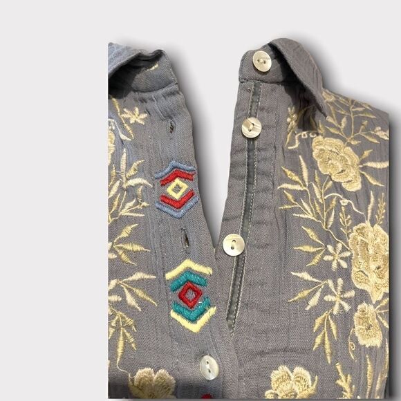 Kayla Seo | NWT Women’s Anni Embroidered Long-sleeved Top Blue Size Small S - Picture 2 of 9